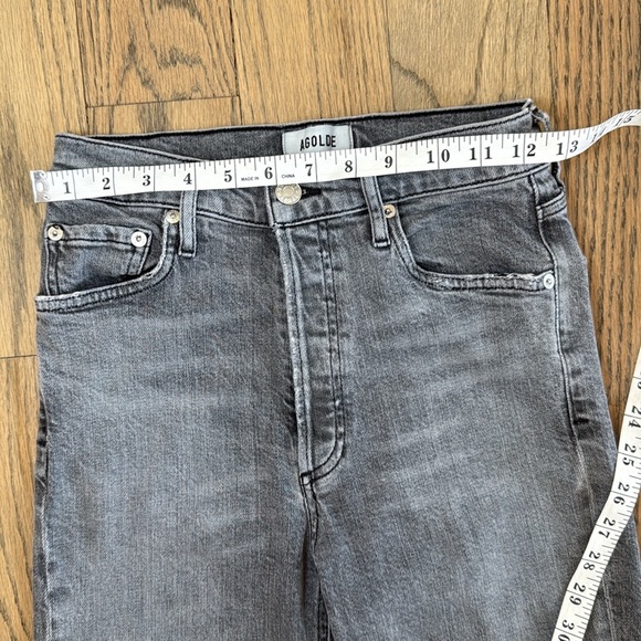 Agolde Nico High Rise Slim Women’s Gray Button Fly Denim Jeans Size 25 - Picture 9 of 11